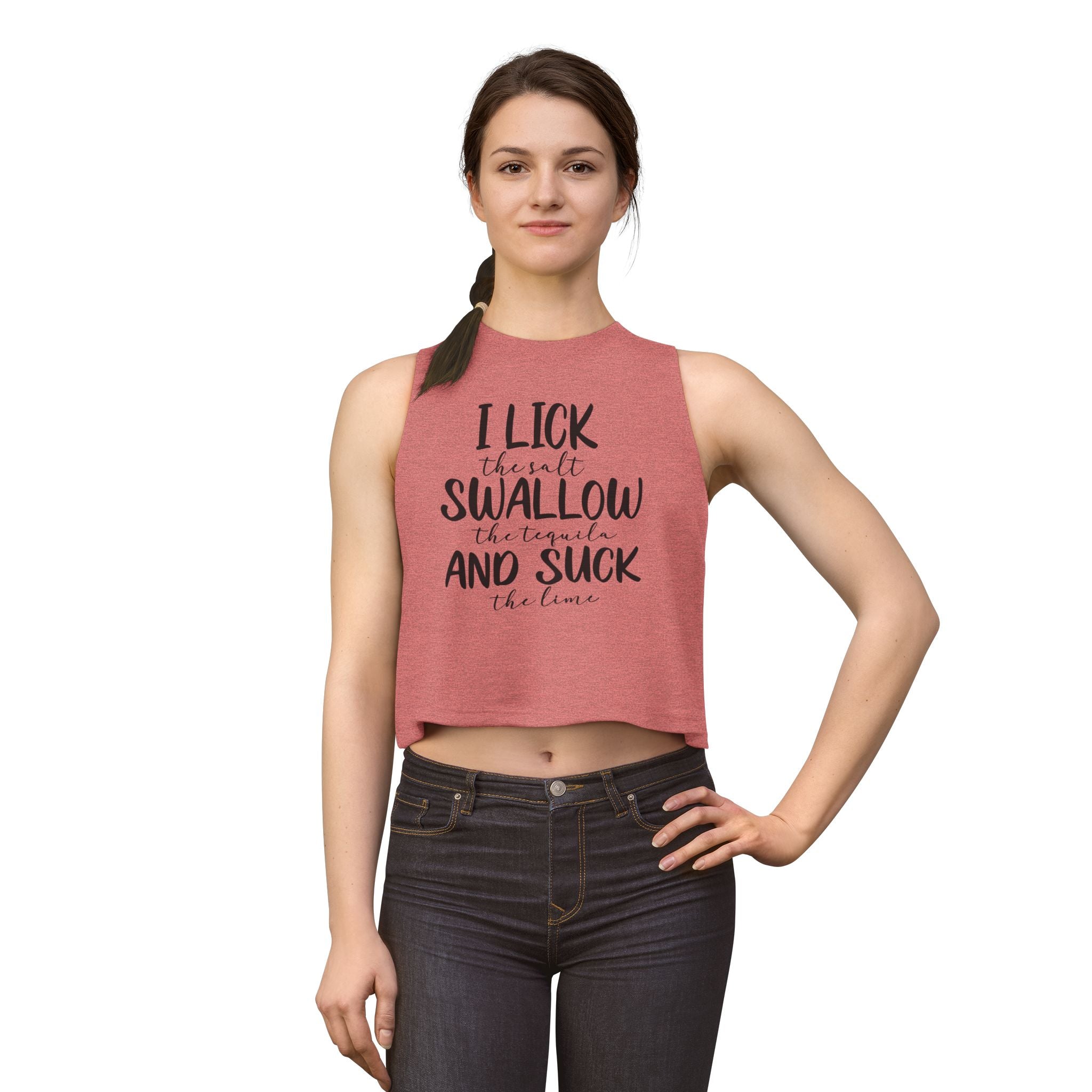 Crop Top – "I Lick the Salt, Swallow the Tequila, And Suck the Lime" Bachelorette Party Tank