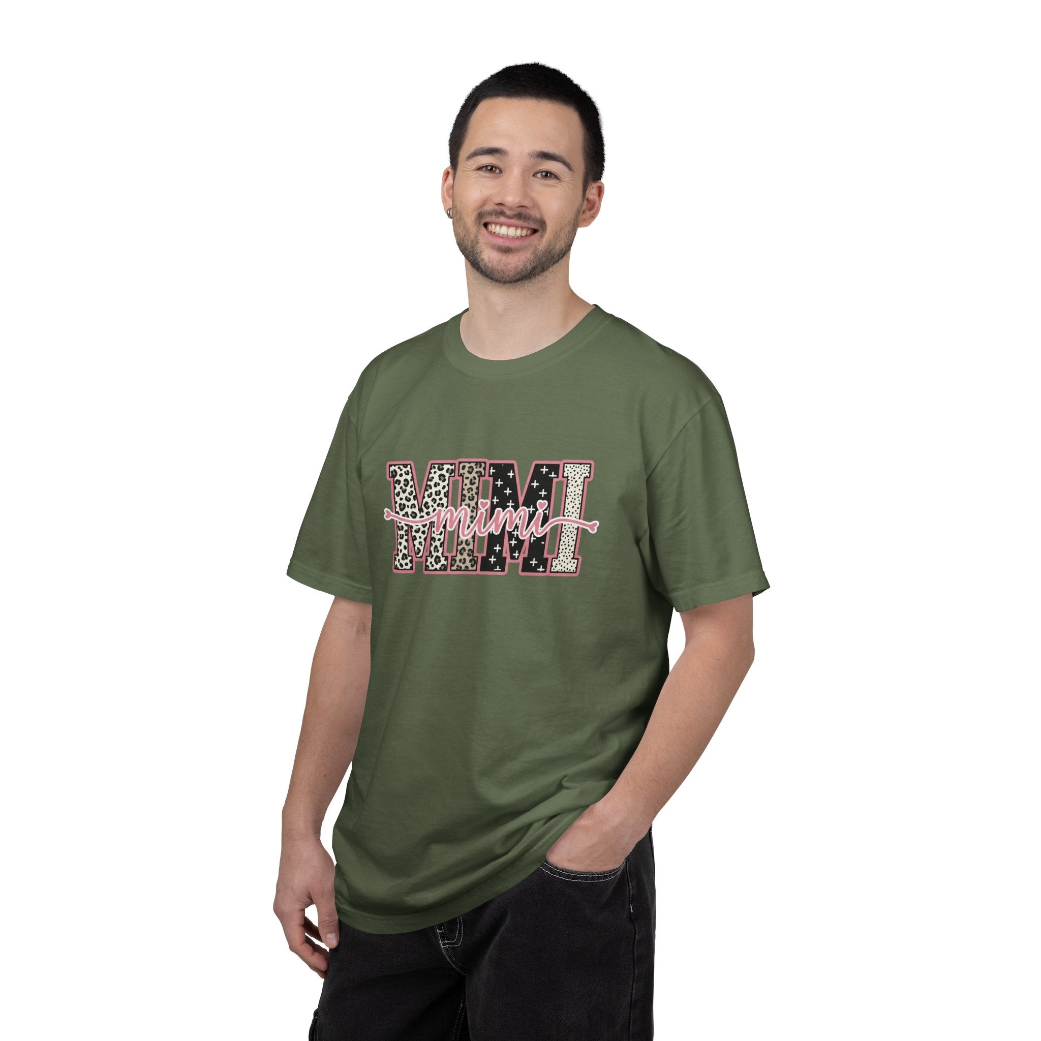Mom Mimi Leopard Block Graphic T-Shirt – Cute Pink Script Mother's Day Gift