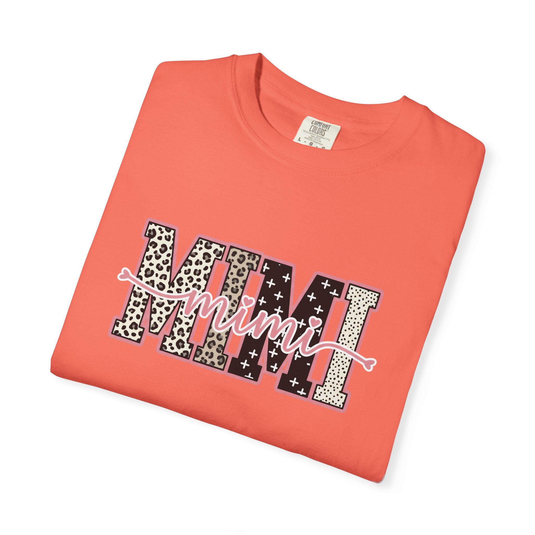 Mom Mimi Leopard Block Graphic T-Shirt – Cute Pink Script Mother's Day Gift