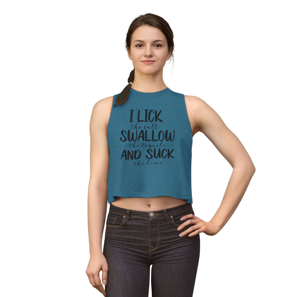 Crop Top – "I Lick the Salt, Swallow the Tequila, And Suck the Lime" Bachelorette Party Tank