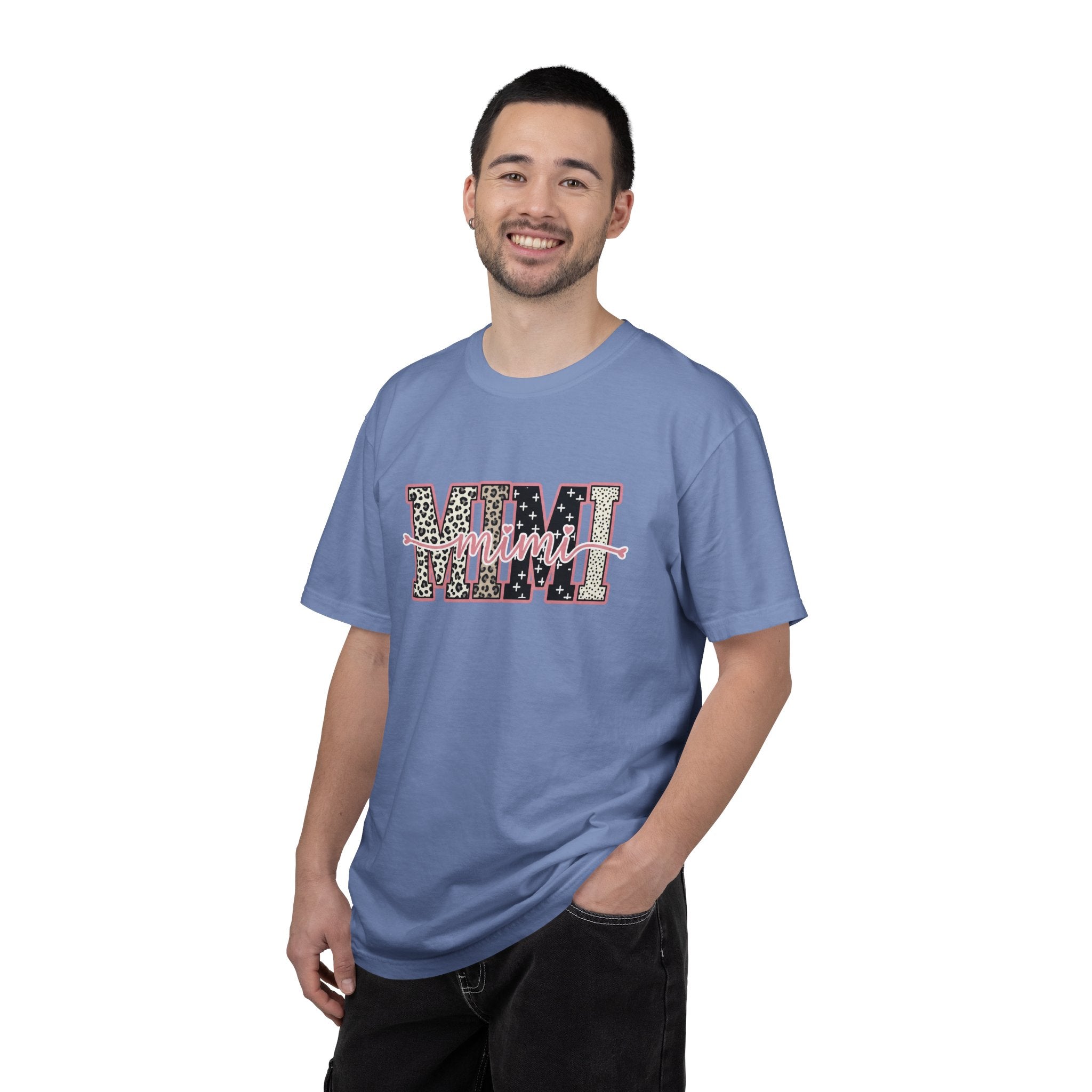 Mom Mimi Leopard Block Graphic T-Shirt – Cute Pink Script Mother's Day Gift
