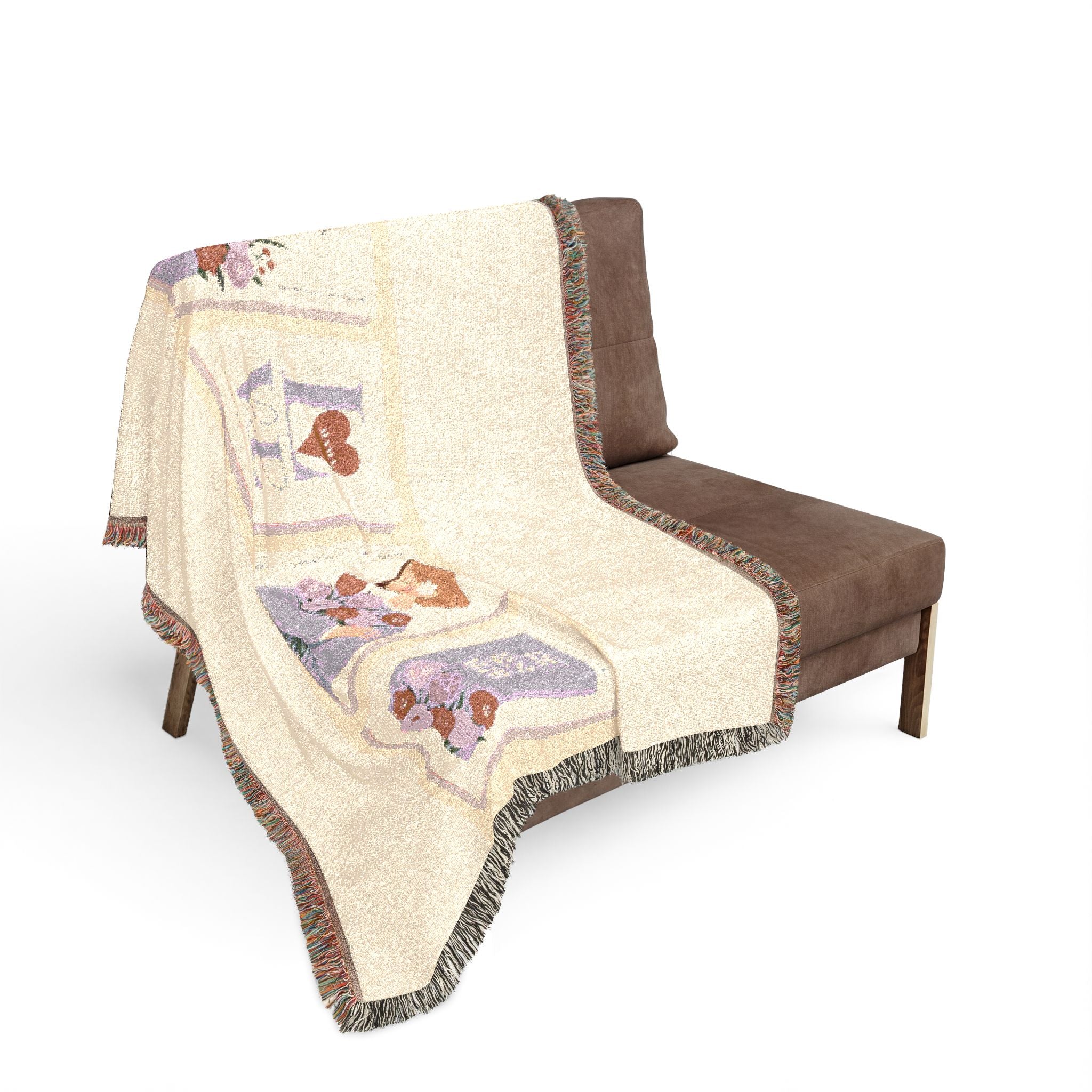 Mother’s Day Woven Blanket — 'I  Mom' Floral Throw