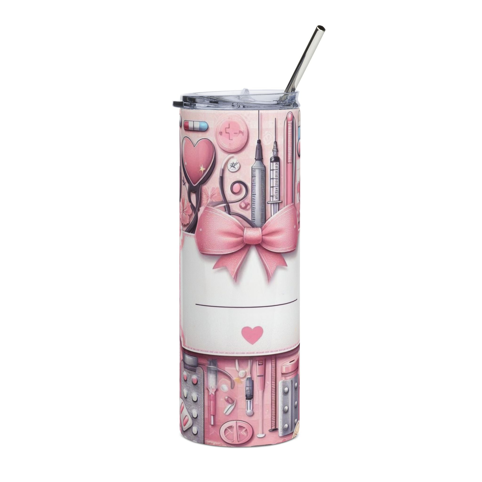 Nurse Essentials 20oz Stainless Tumbler — Pink