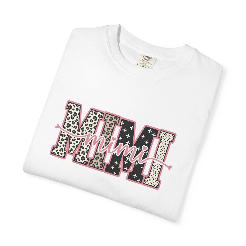 Mom Mimi Leopard Block Graphic T-Shirt – Cute Pink Script Mother's Day Gift