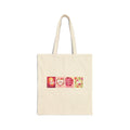 Valentine Floral Panels Canvas Tote — 'Be Mine' Romantic Reusable Bag