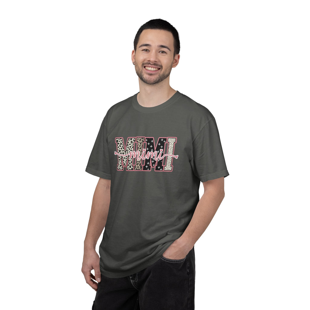 Mom Mimi Leopard Block Graphic T-Shirt – Cute Pink Script Mother's Day Gift