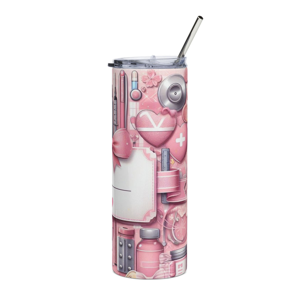 Nurse Essentials 20oz Stainless Tumbler — Pink