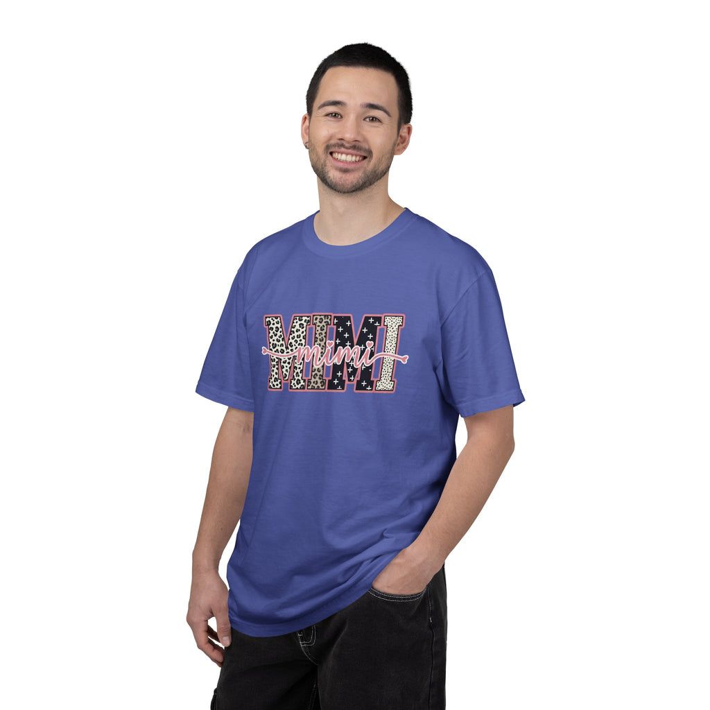 Mom Mimi Leopard Block Graphic T-Shirt – Cute Pink Script Mother's Day Gift