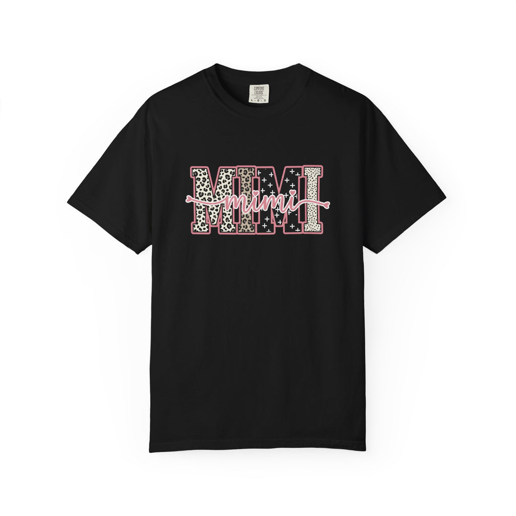 Mom Mimi Leopard Block Graphic T-Shirt – Cute Pink Script Mother's Day Gift