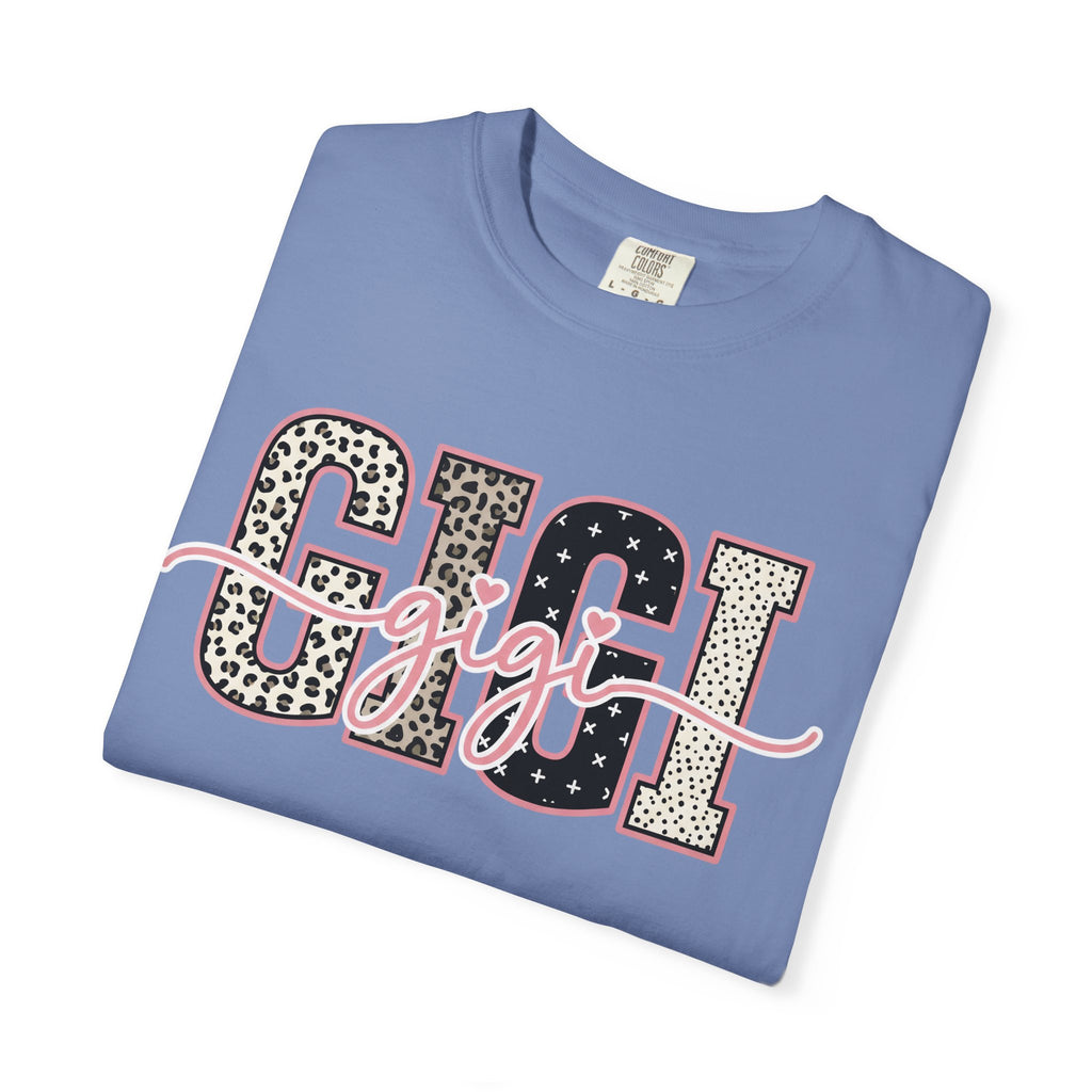GIGI Leopard Script Tee — Cute Pink & Black Name Graphic T-Shirt