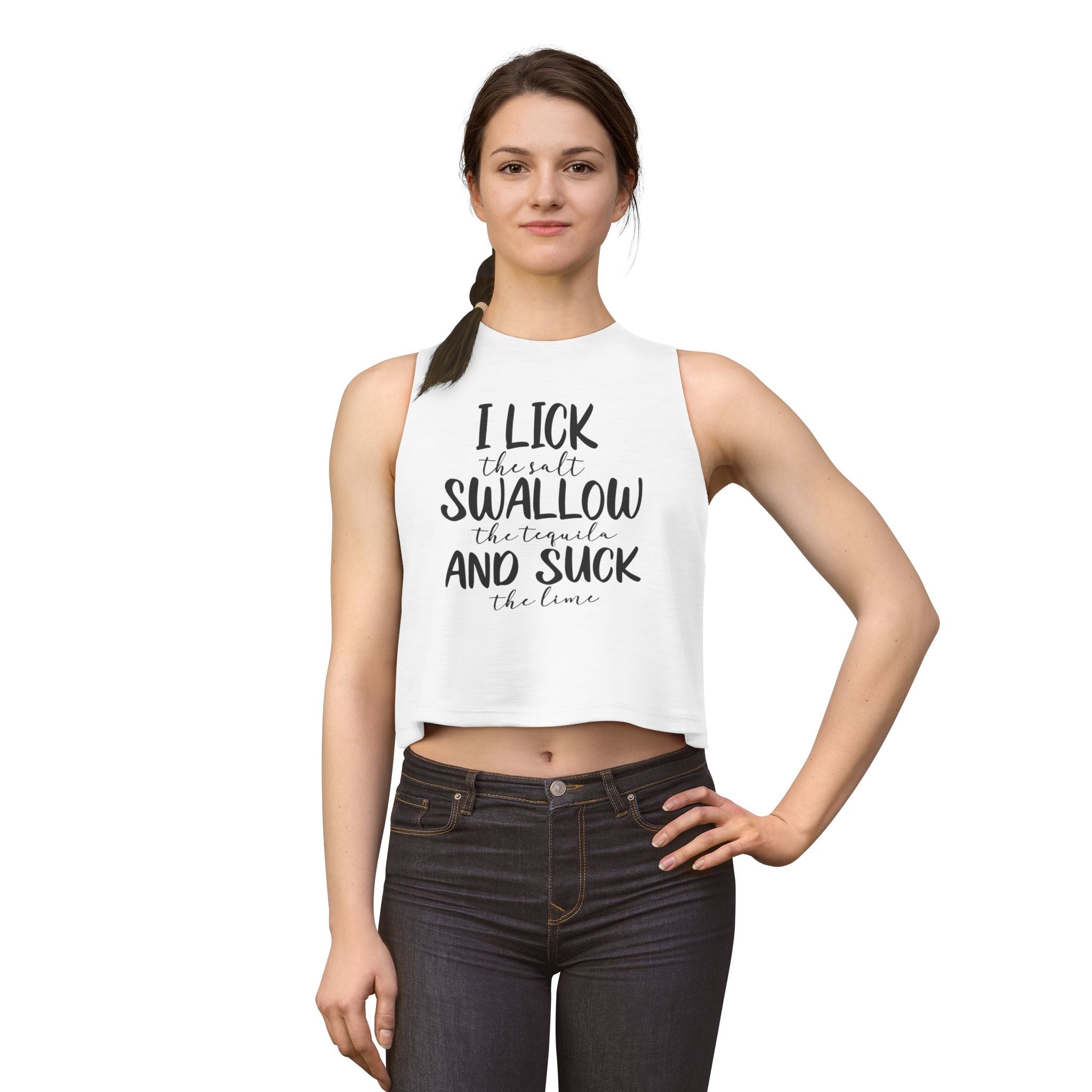 Crop Top – "I Lick the Salt, Swallow the Tequila, And Suck the Lime" Bachelorette Party Tank