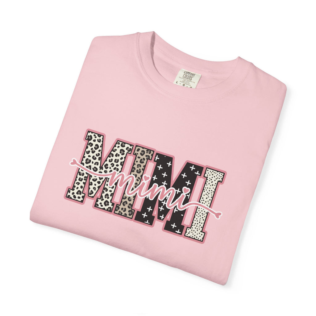 Mom Mimi Leopard Block Graphic T-Shirt – Cute Pink Script Mother's Day Gift
