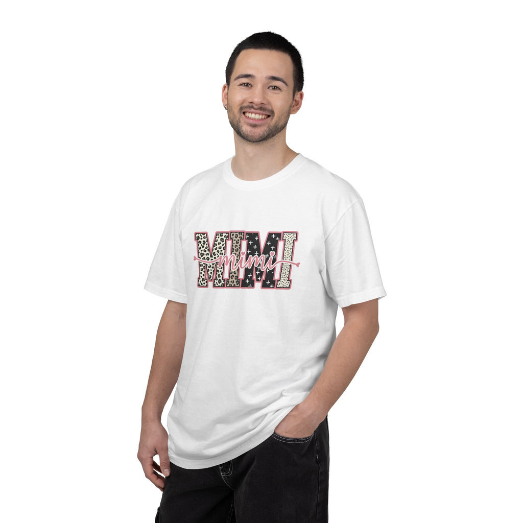 Mom Mimi Leopard Block Graphic T-Shirt – Cute Pink Script Mother's Day Gift