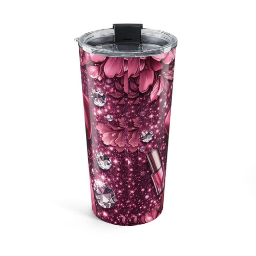 20oz Mom Perfume Bottle Tumbler — 'No.1 Mom Best Ever' Pink Glitter Travel Cup