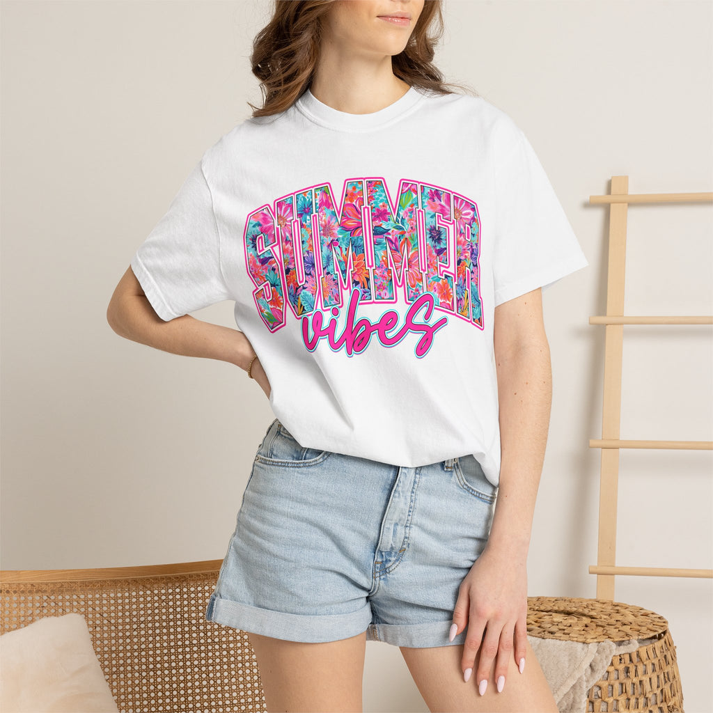 Summer Vibes T-Shirt — Tropical Floral Graphic Tee