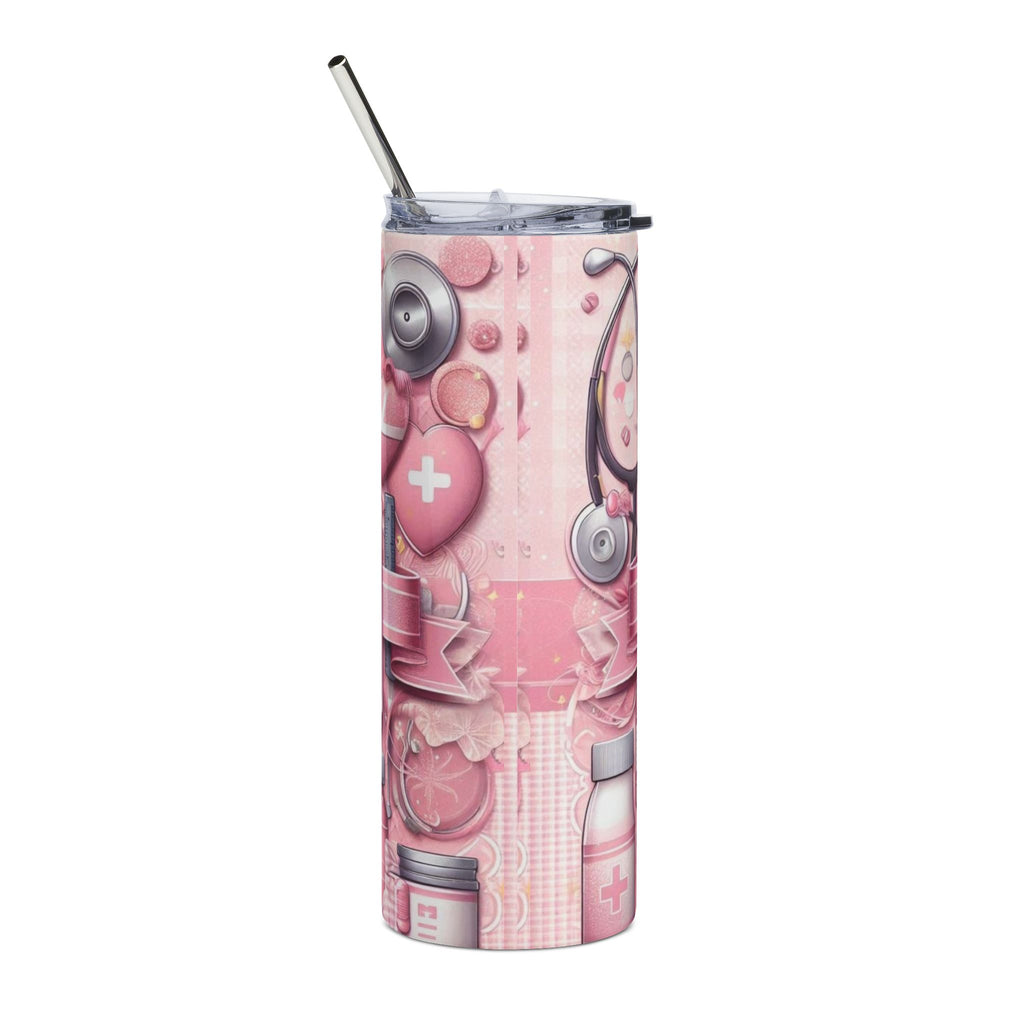 Nurse Essentials 20oz Stainless Tumbler — Pink
