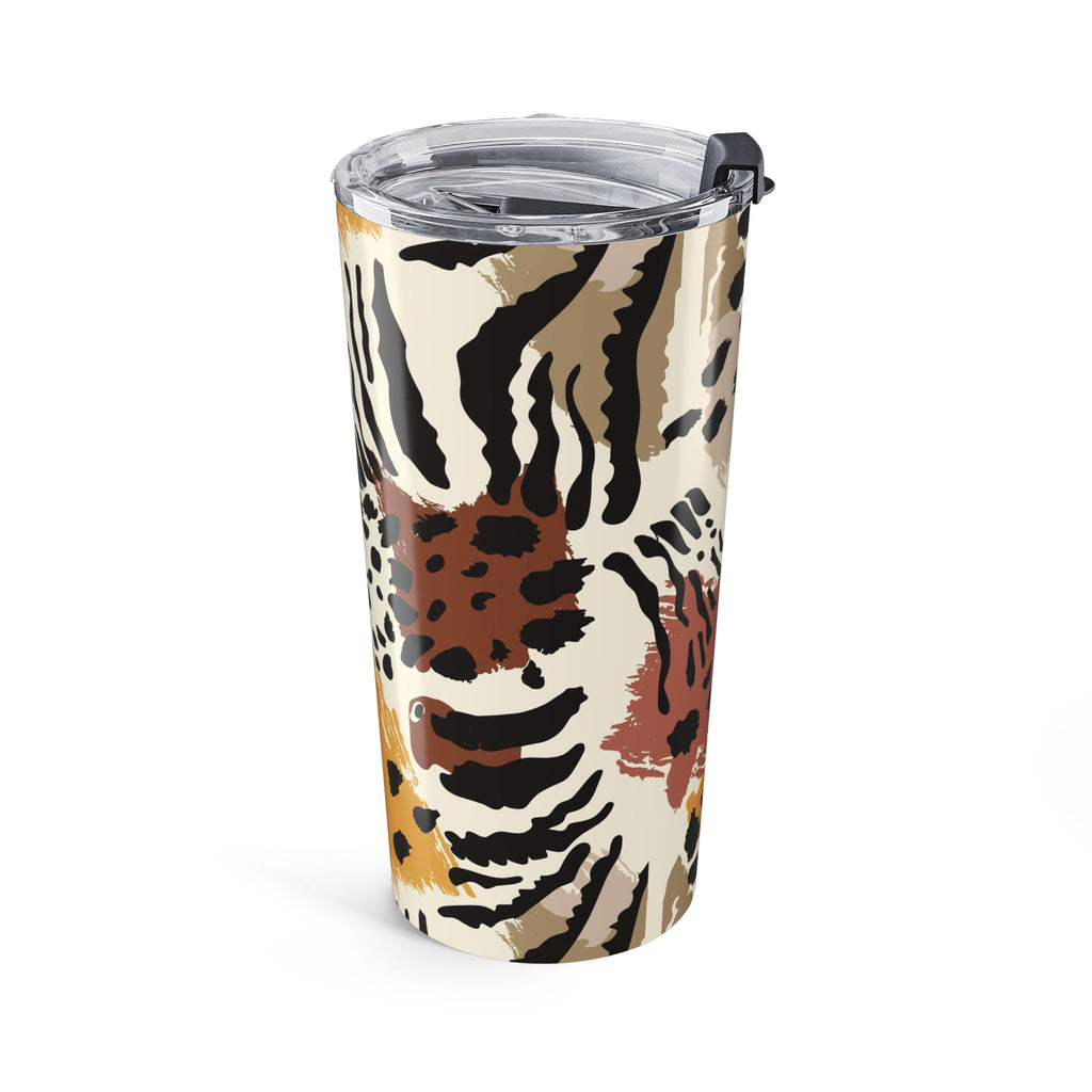 20oz Leopard Print Tumbler – Insulated Travel Cup with Neutral Abstract Animal Pattern