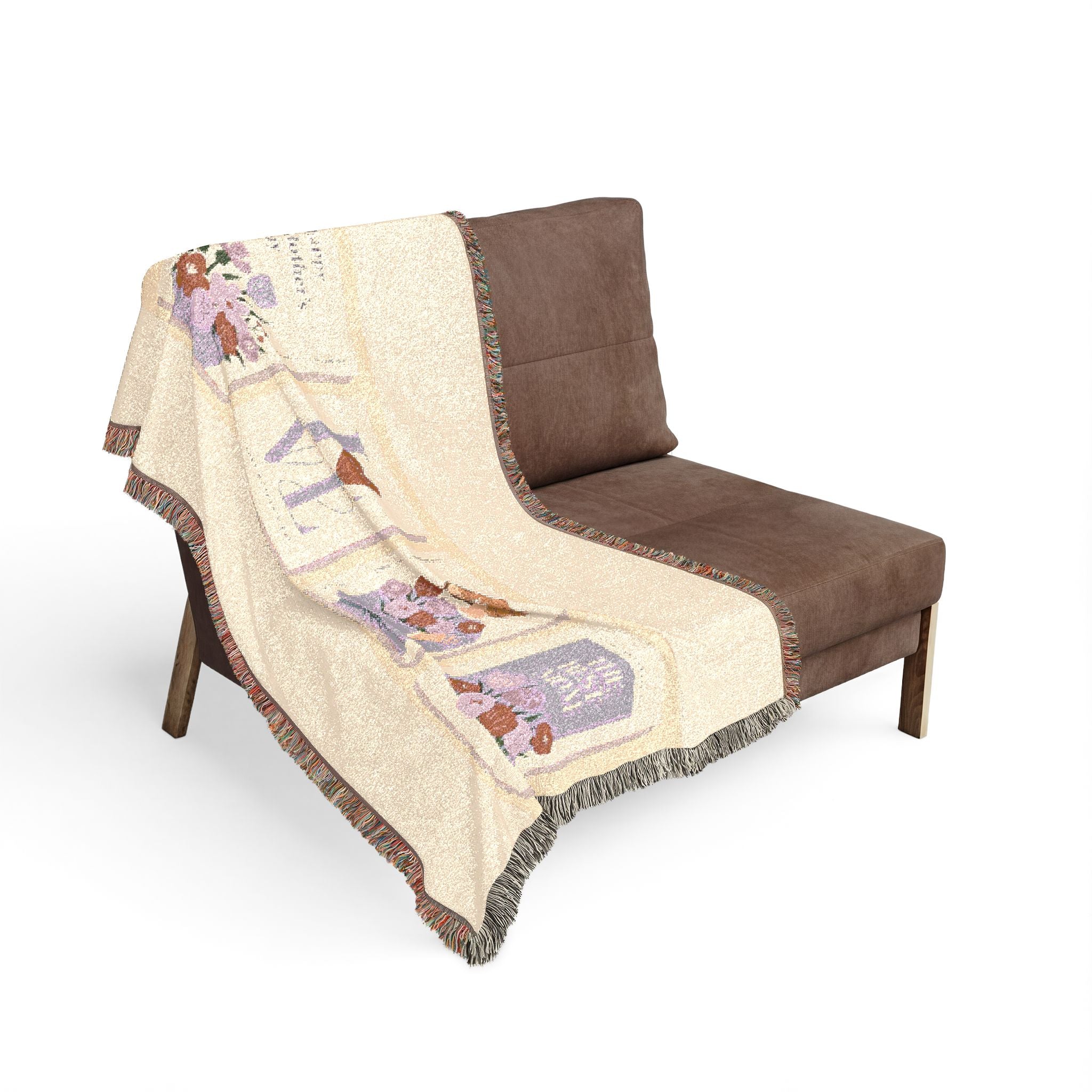Mother’s Day Woven Blanket — 'I  Mom' Floral Throw