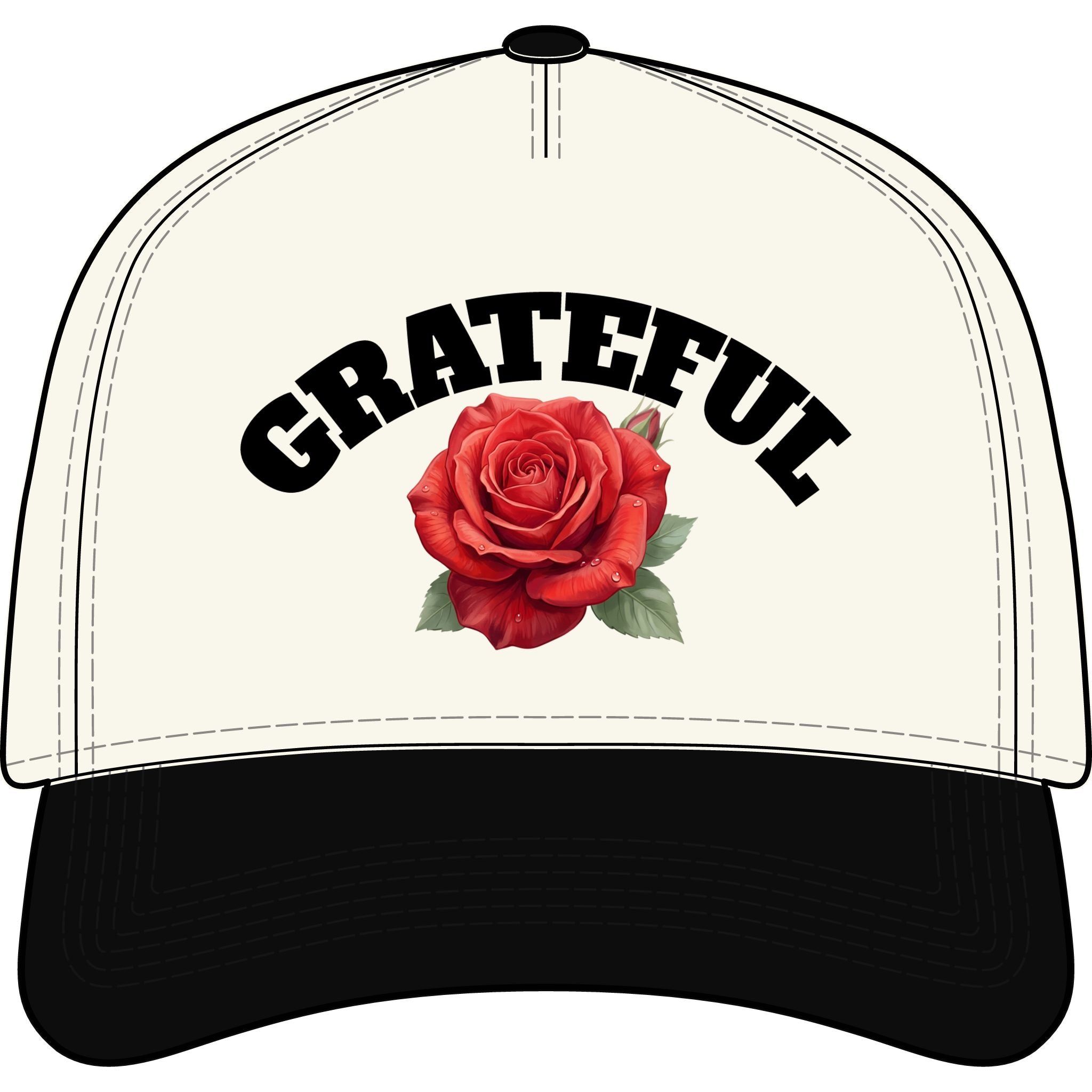 Grateful Two-Tone Cap — Embroidered Retro Trucker Hat