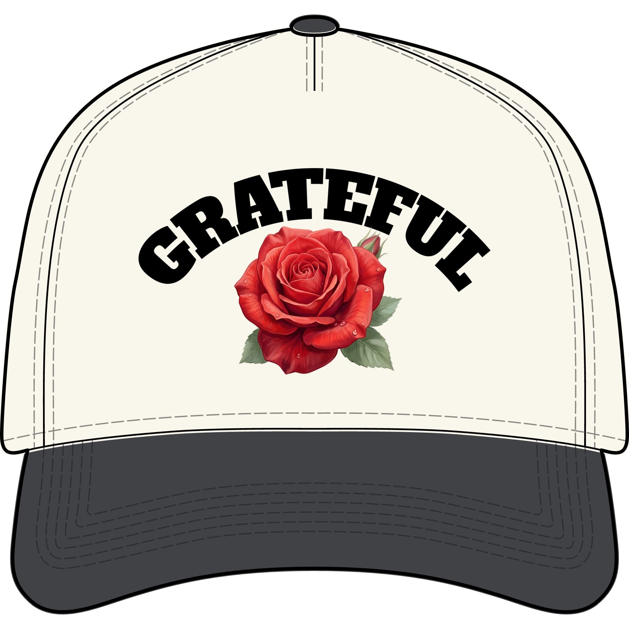 Grateful Two-Tone Cap — Embroidered Retro Trucker Hat