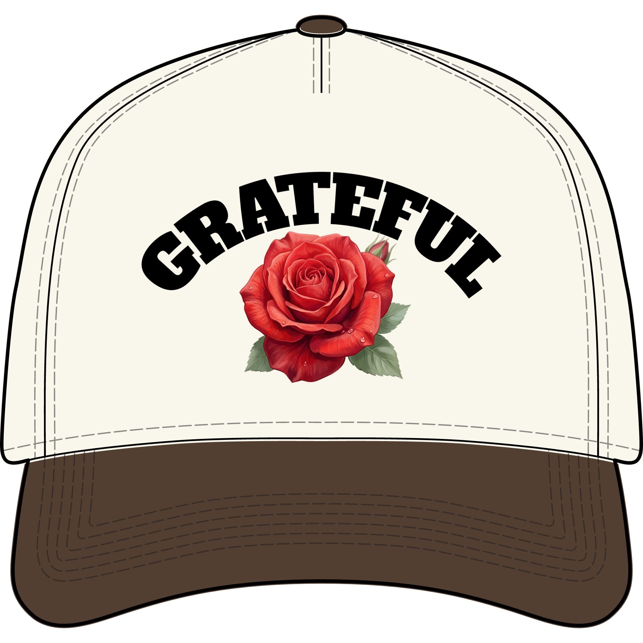 Grateful Two-Tone Cap — Embroidered Retro Trucker Hat