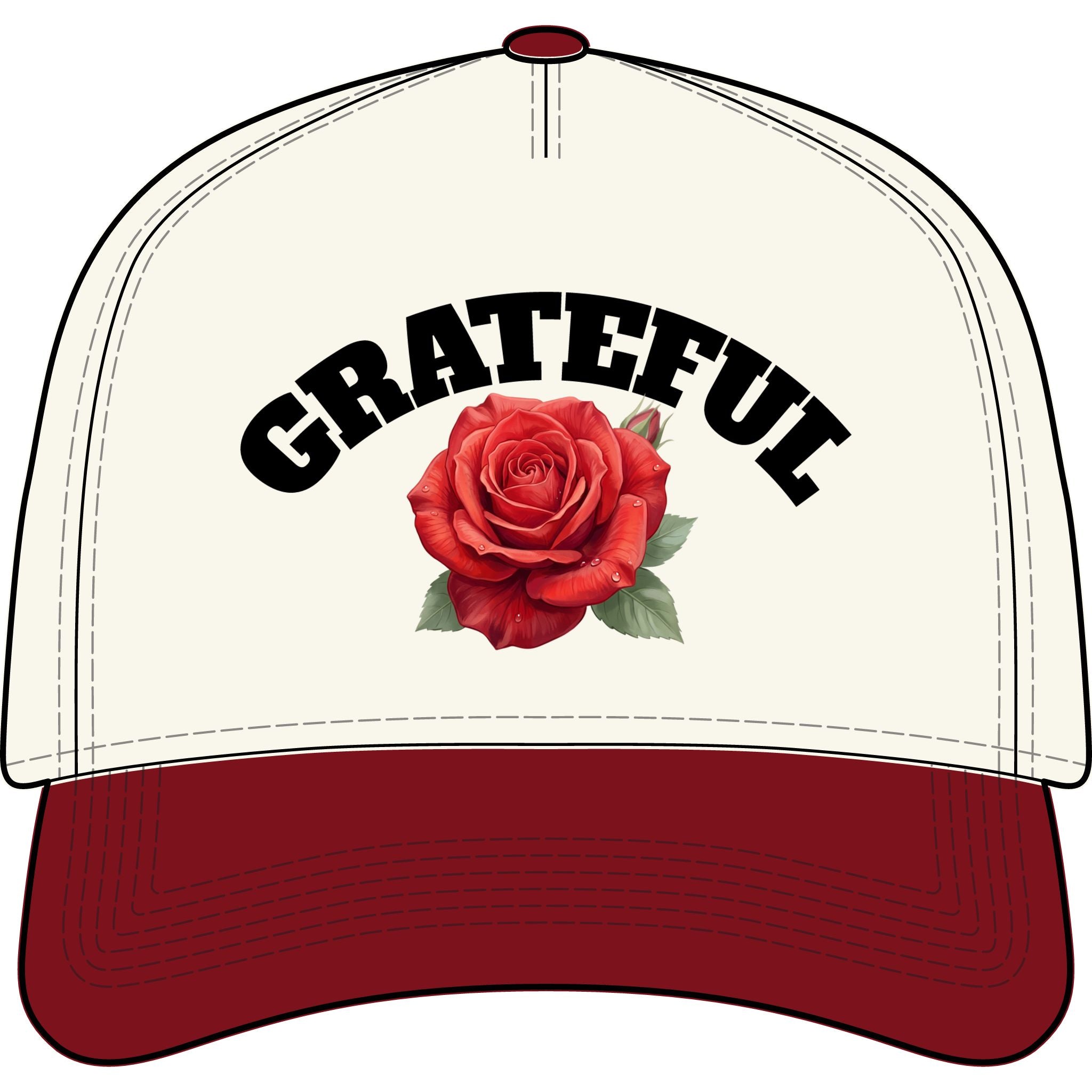 Grateful Two-Tone Cap — Embroidered Retro Trucker Hat