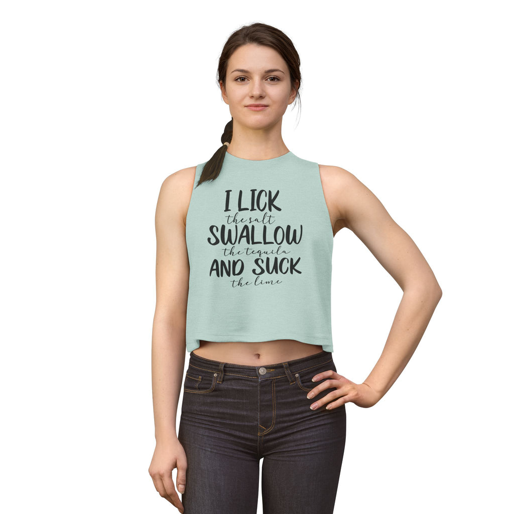 Crop Top – "I Lick the Salt, Swallow the Tequila, And Suck the Lime" Bachelorette Party Tank