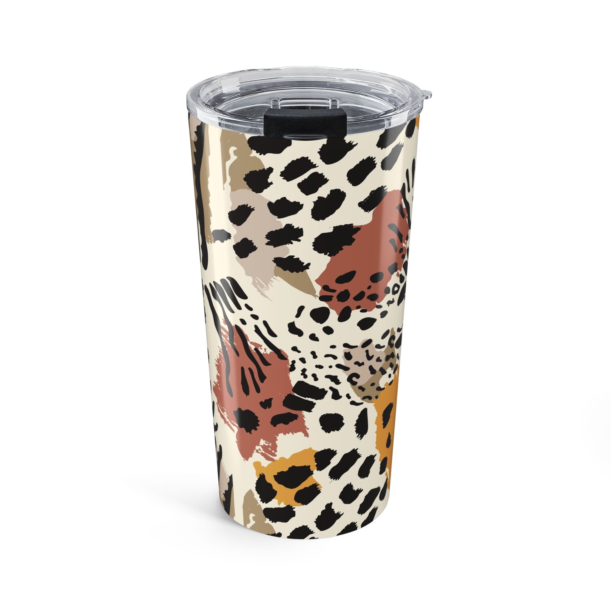 20oz Leopard Print Tumbler – Insulated Travel Cup with Neutral Abstract Animal Pattern