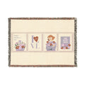 Mother’s Day Woven Blanket — 'I  Mom' Floral Throw