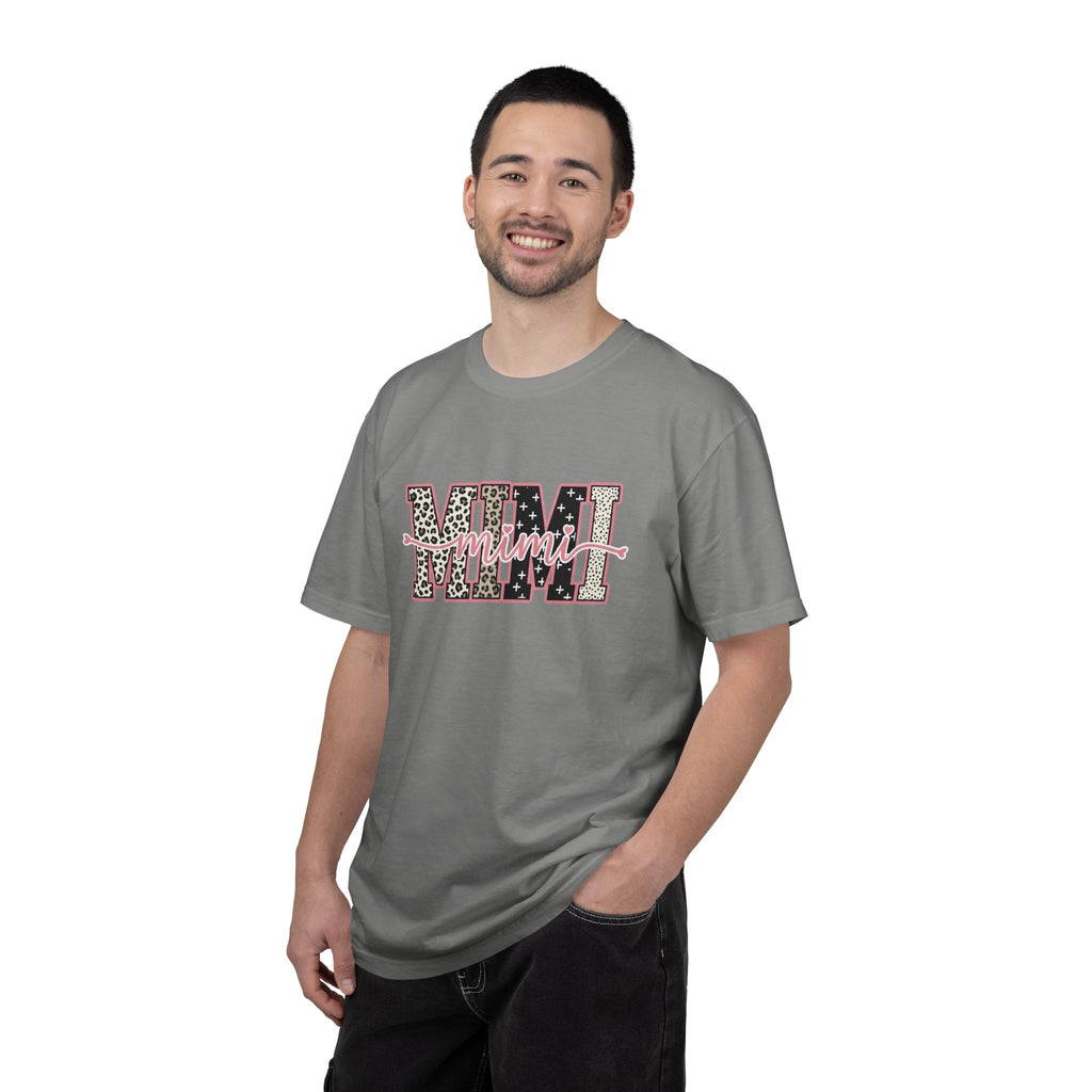 Mom Mimi Leopard Block Graphic T-Shirt – Cute Pink Script Mother's Day Gift